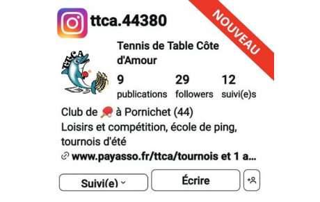🎉 Le TTCA débarque sur Instagram ! 🏓